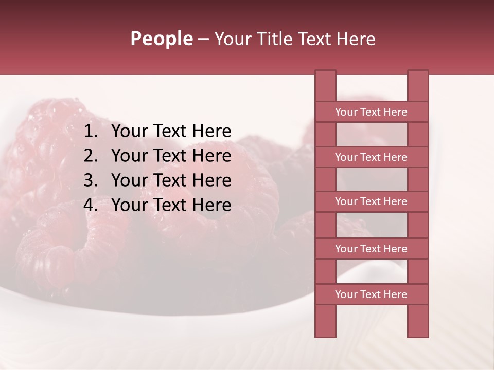 Closeup Fresh Raspberry PowerPoint Template