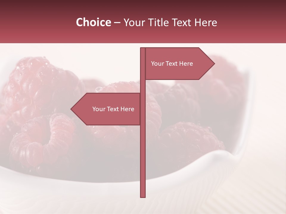 Closeup Fresh Raspberry PowerPoint Template