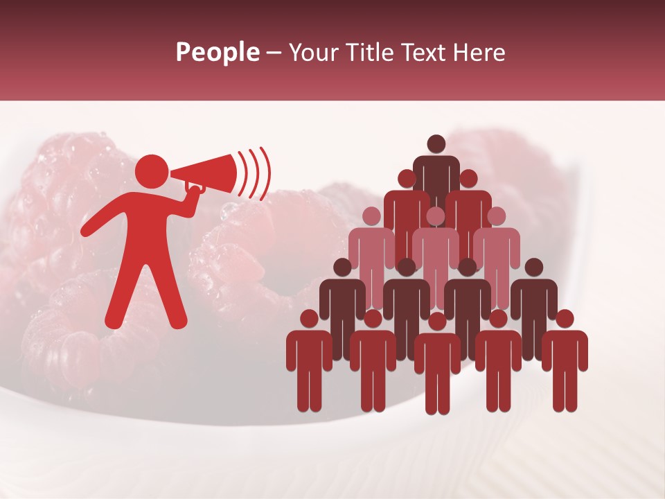 Closeup Fresh Raspberry PowerPoint Template