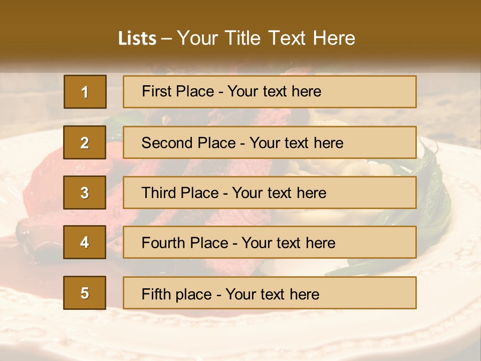 Gormet Portion Menu PowerPoint Template
