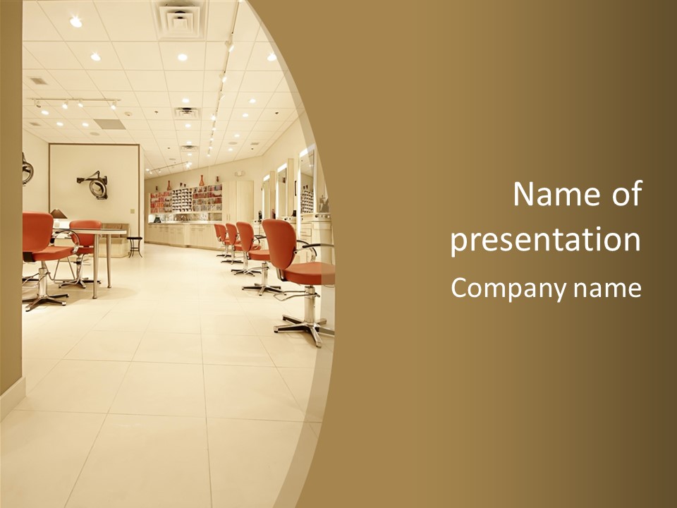 Interior Hairdressing Empty PowerPoint Template