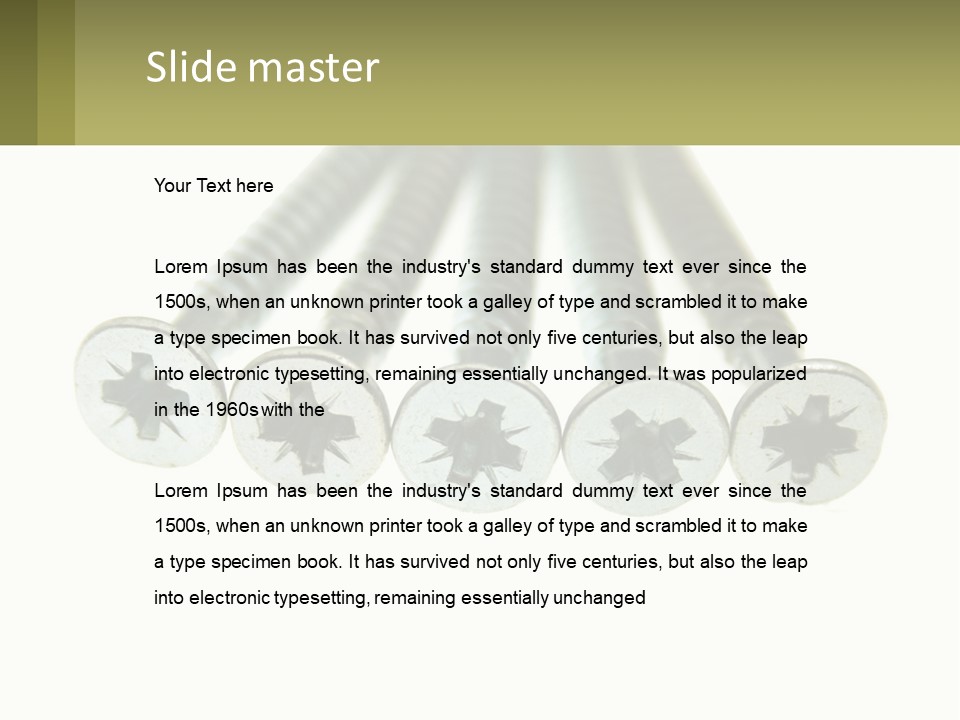 Silver Cross Woodscrew PowerPoint Template