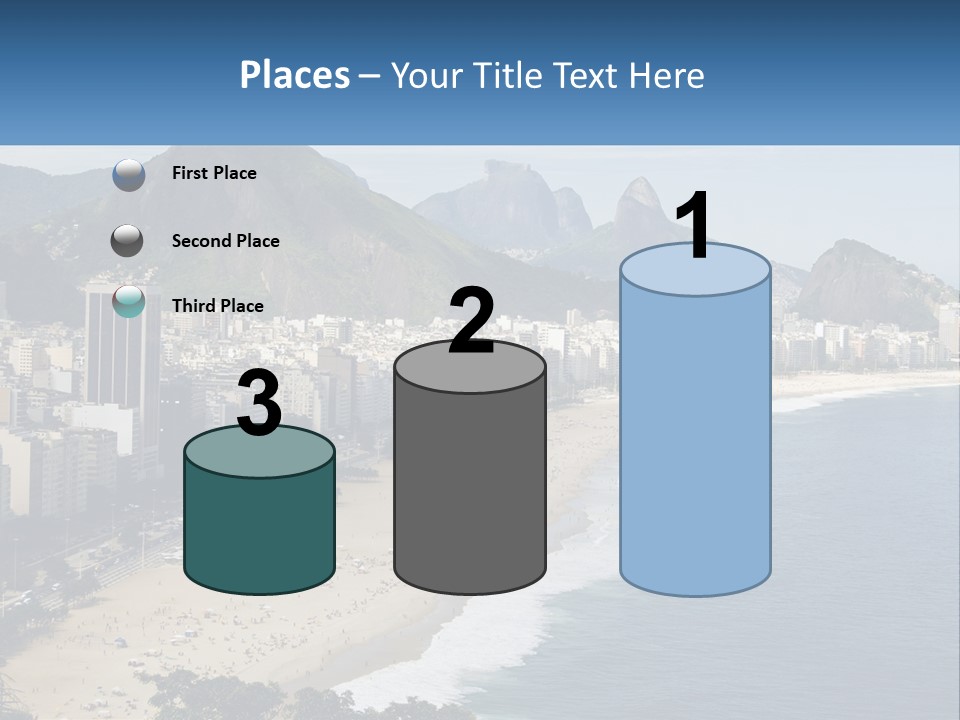 A Picture Of A Beach With A City In The Background PowerPoint Template