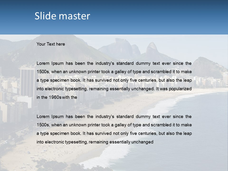 A Picture Of A Beach With A City In The Background PowerPoint Template