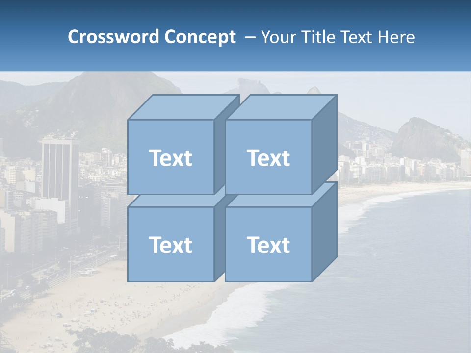 A Picture Of A Beach With A City In The Background PowerPoint Template