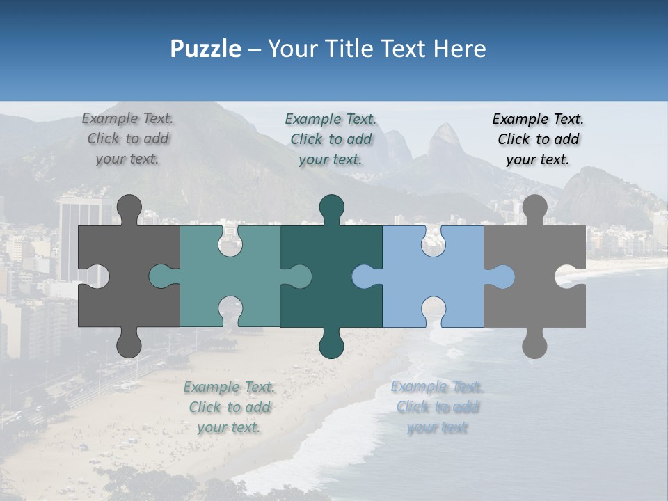 A Picture Of A Beach With A City In The Background PowerPoint Template