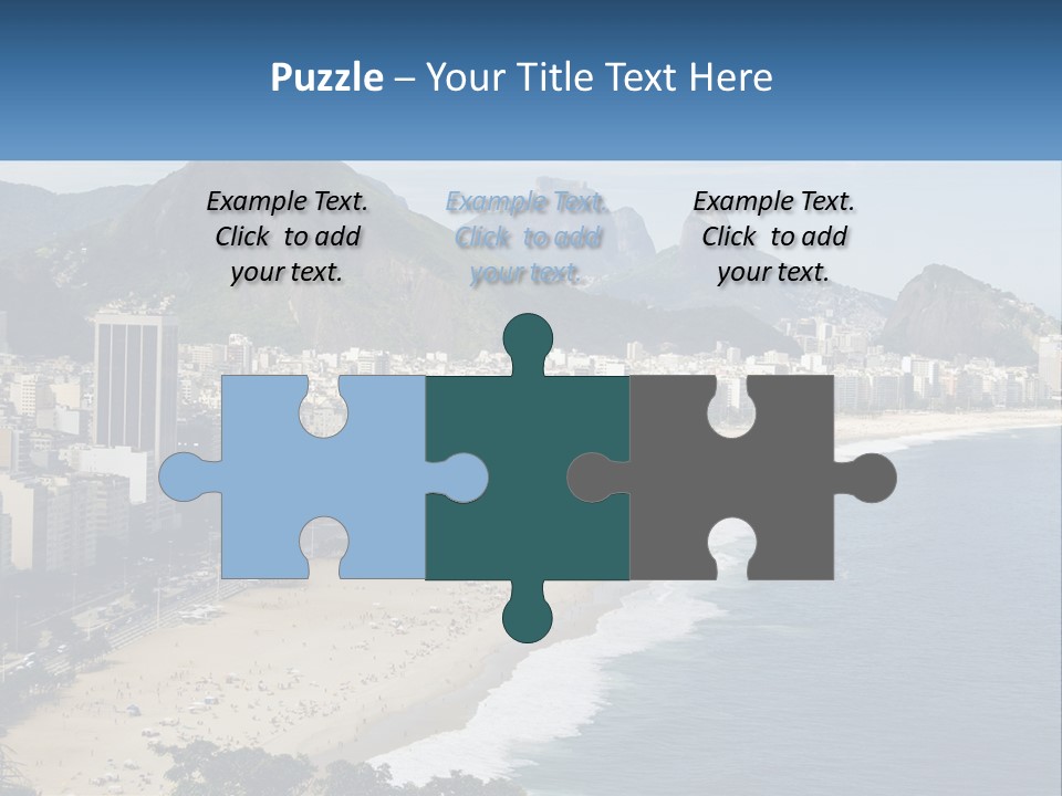 A Picture Of A Beach With A City In The Background PowerPoint Template