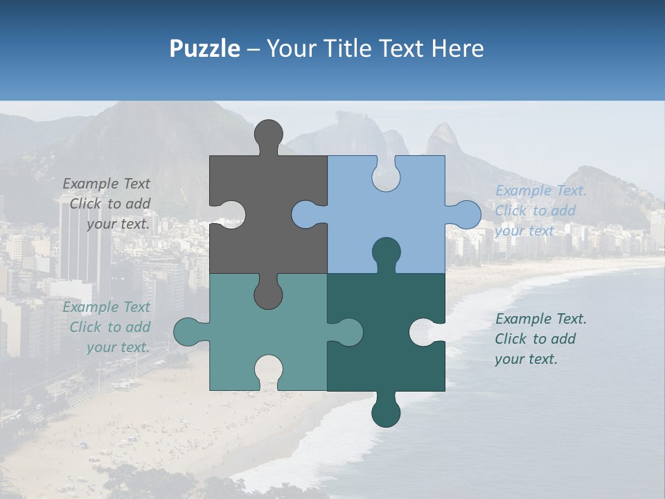 A Picture Of A Beach With A City In The Background PowerPoint Template