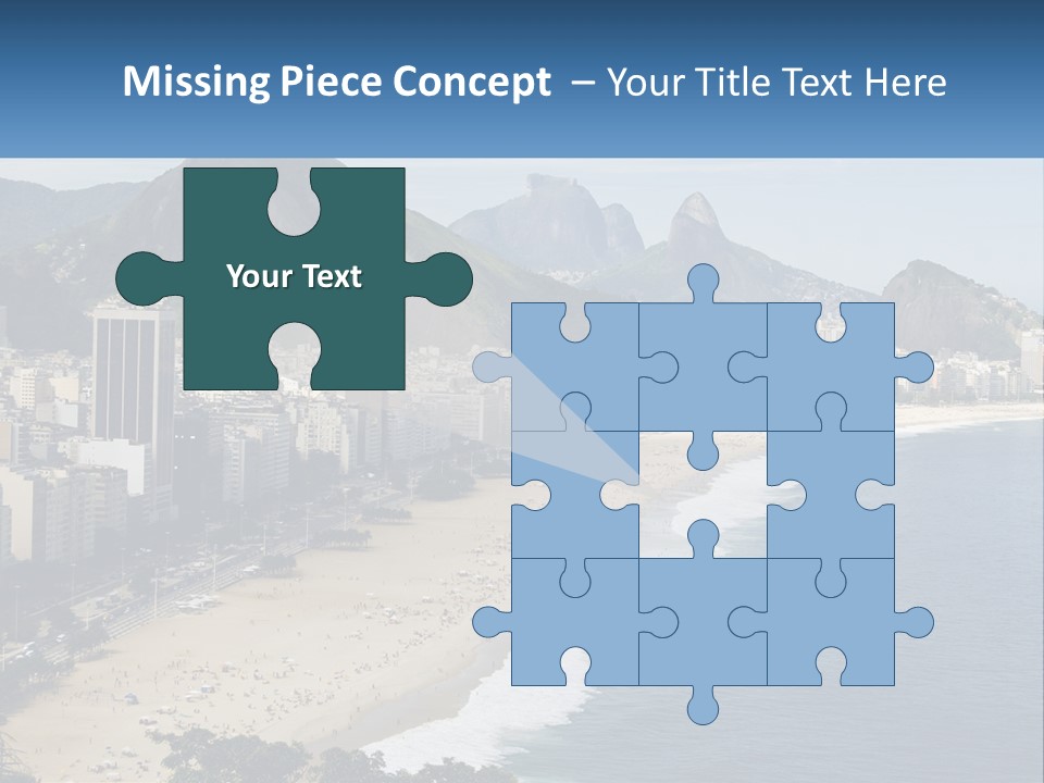 A Picture Of A Beach With A City In The Background PowerPoint Template