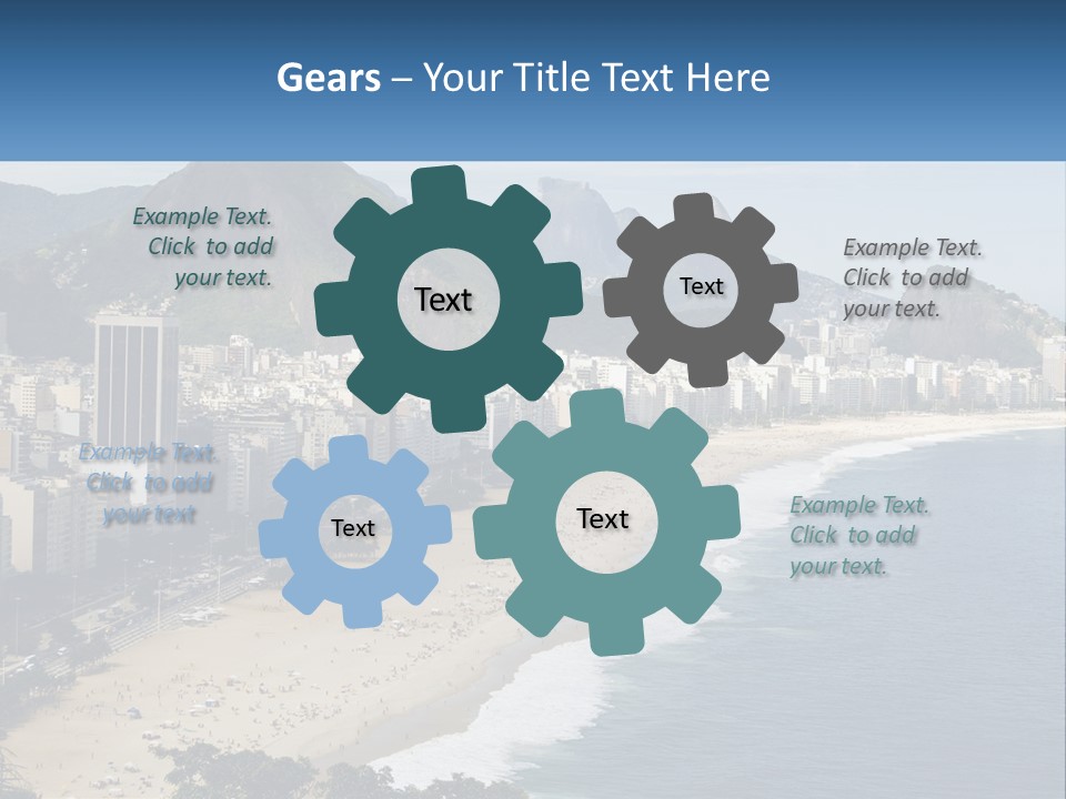 A Picture Of A Beach With A City In The Background PowerPoint Template