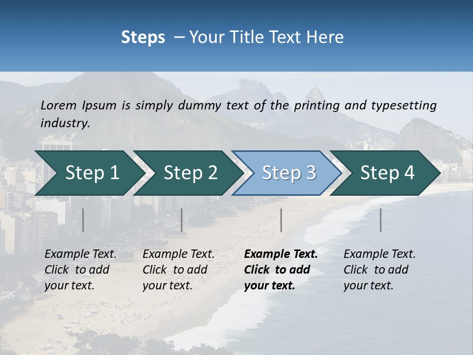 A Picture Of A Beach With A City In The Background PowerPoint Template