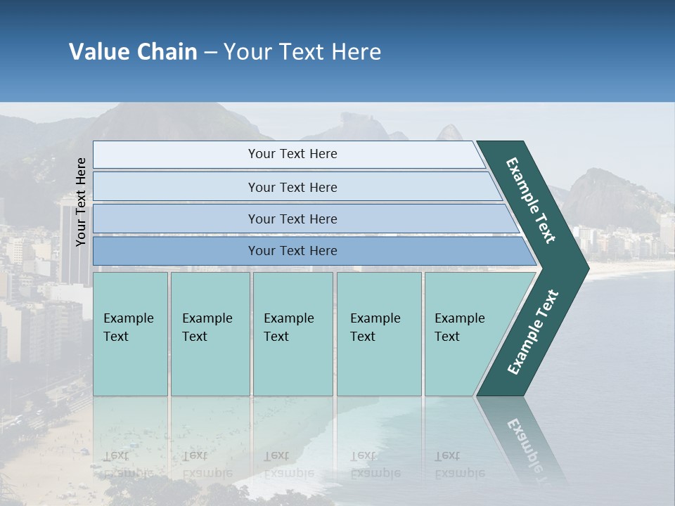 A Picture Of A Beach With A City In The Background PowerPoint Template