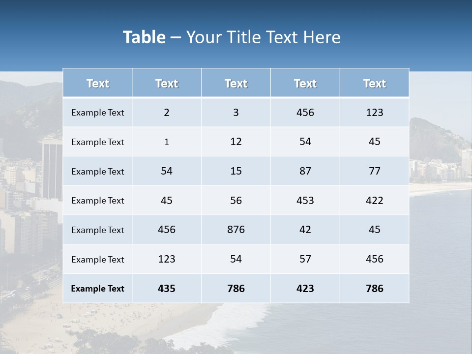 A Picture Of A Beach With A City In The Background PowerPoint Template