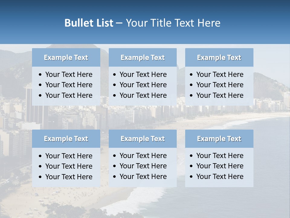 A Picture Of A Beach With A City In The Background PowerPoint Template