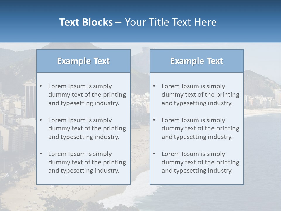 A Picture Of A Beach With A City In The Background PowerPoint Template