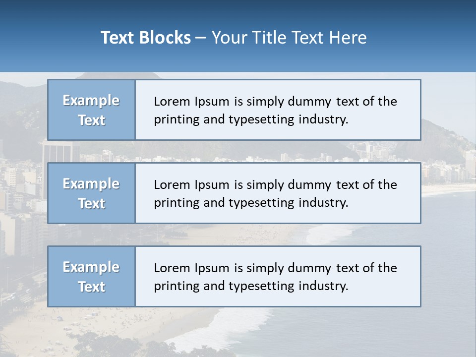 A Picture Of A Beach With A City In The Background PowerPoint Template