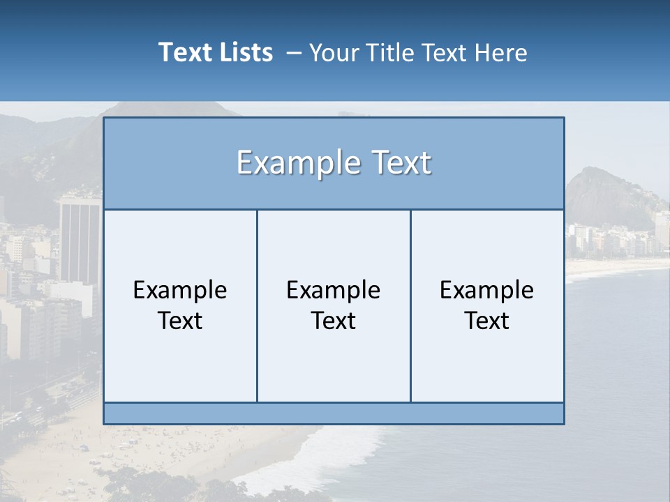A Picture Of A Beach With A City In The Background PowerPoint Template