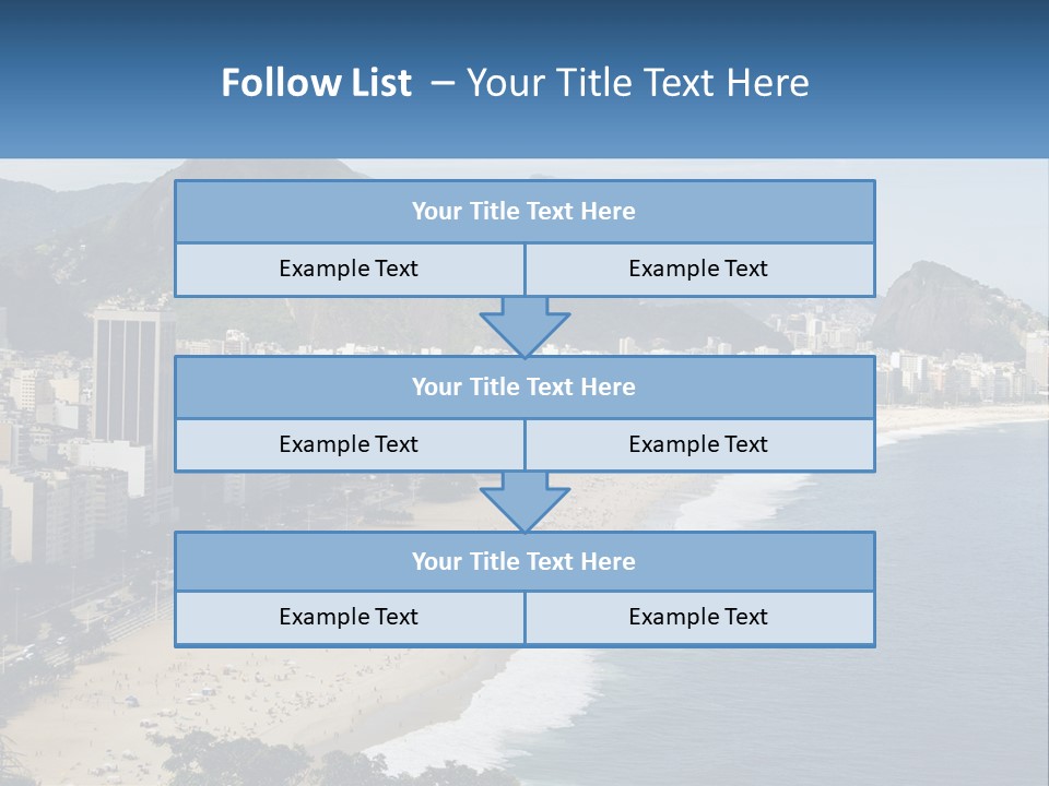 A Picture Of A Beach With A City In The Background PowerPoint Template
