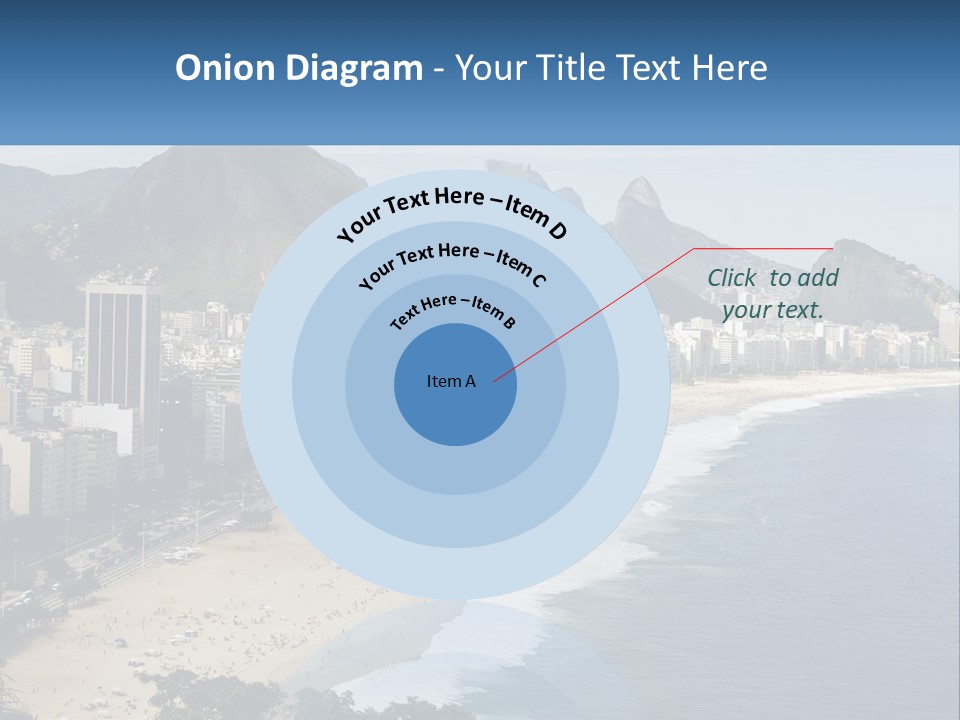 A Picture Of A Beach With A City In The Background PowerPoint Template