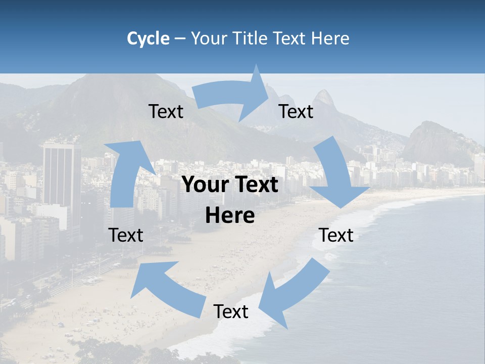 A Picture Of A Beach With A City In The Background PowerPoint Template