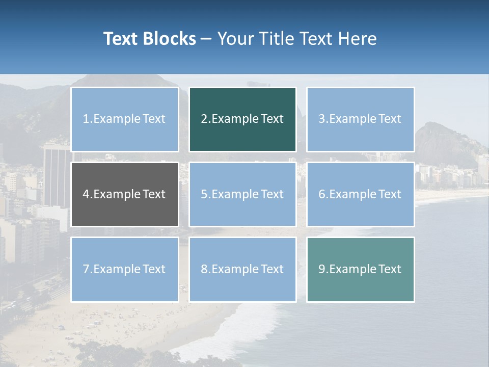 A Picture Of A Beach With A City In The Background PowerPoint Template