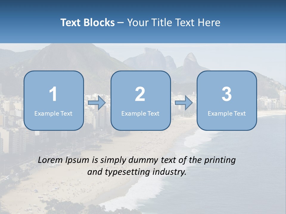 A Picture Of A Beach With A City In The Background PowerPoint Template