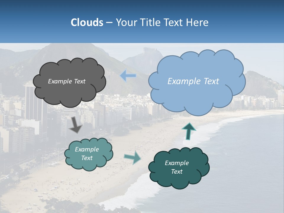 A Picture Of A Beach With A City In The Background PowerPoint Template