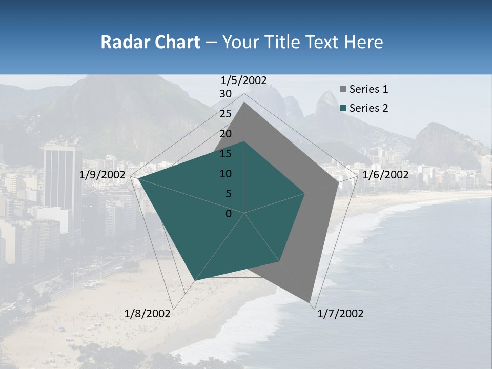 A Picture Of A Beach With A City In The Background PowerPoint Template