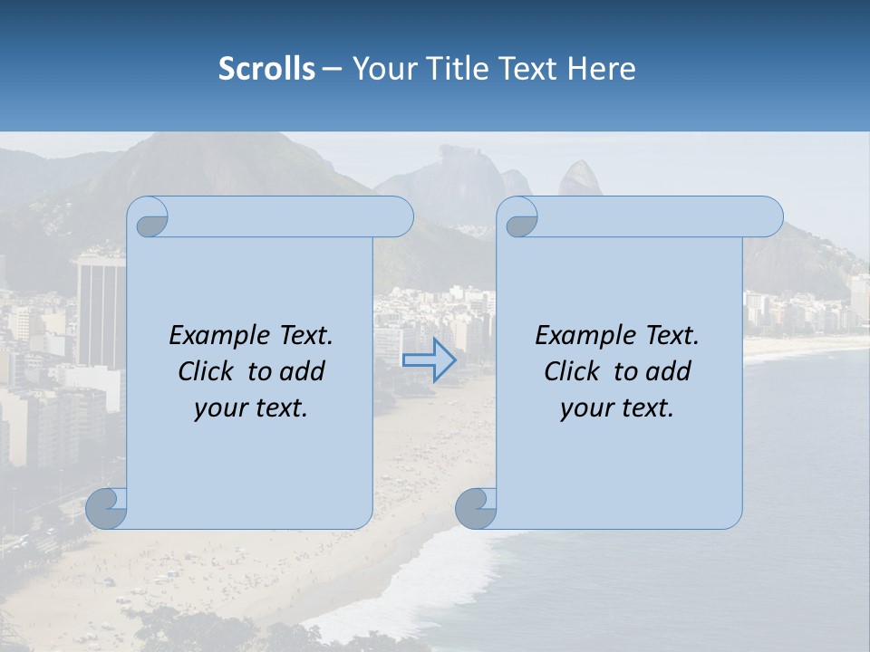 A Picture Of A Beach With A City In The Background PowerPoint Template