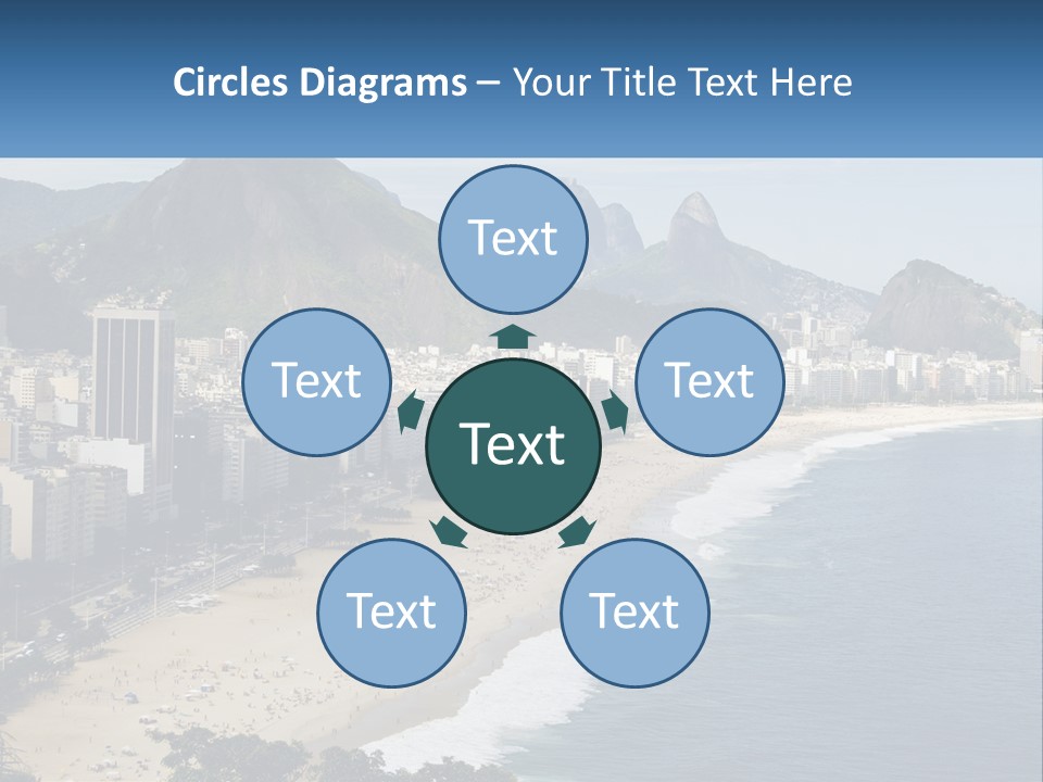 A Picture Of A Beach With A City In The Background PowerPoint Template