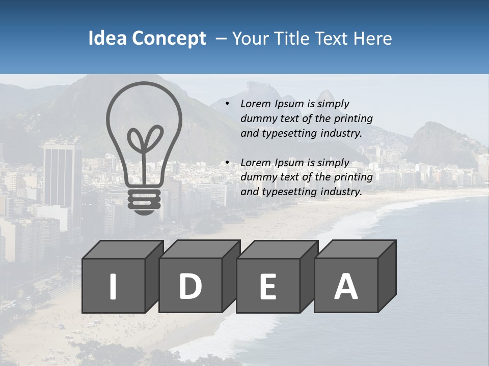 A Picture Of A Beach With A City In The Background PowerPoint Template