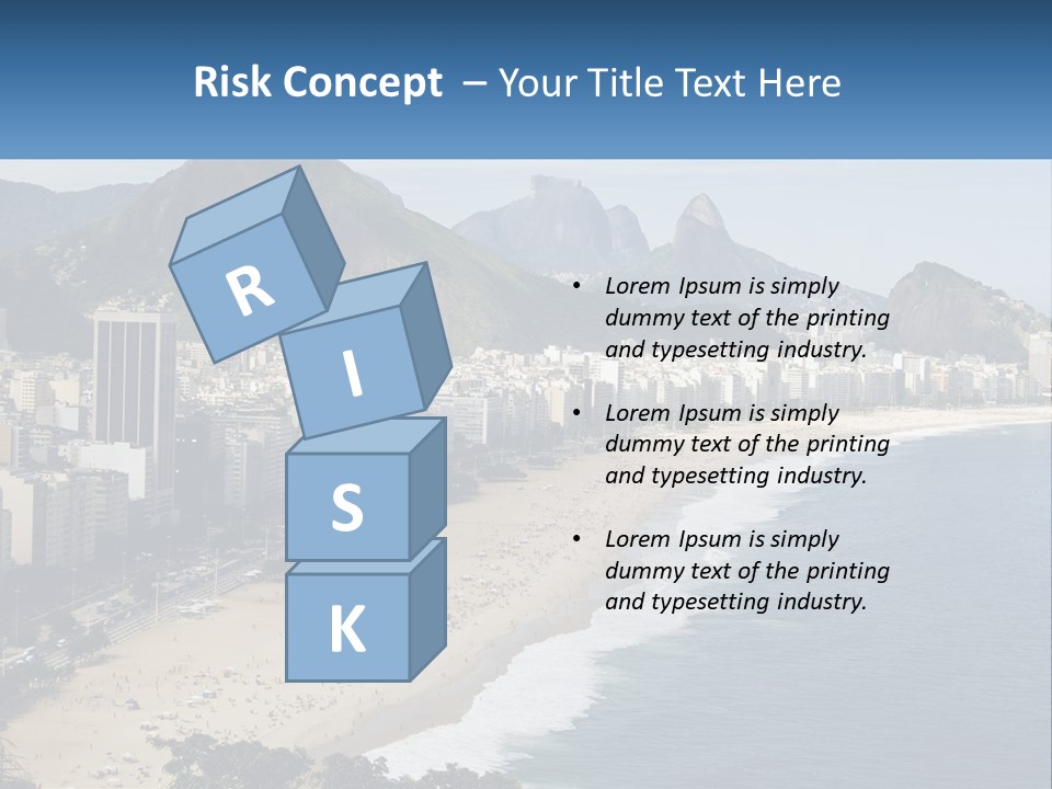 A Picture Of A Beach With A City In The Background PowerPoint Template