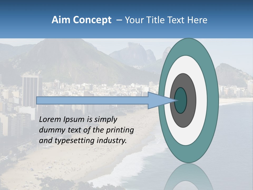 A Picture Of A Beach With A City In The Background PowerPoint Template