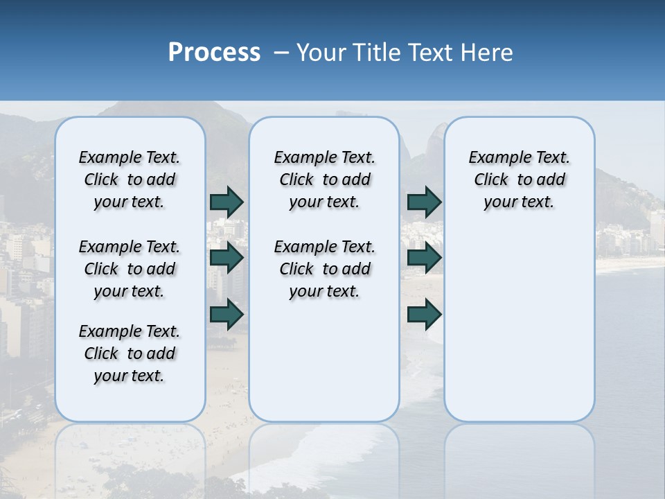 A Picture Of A Beach With A City In The Background PowerPoint Template