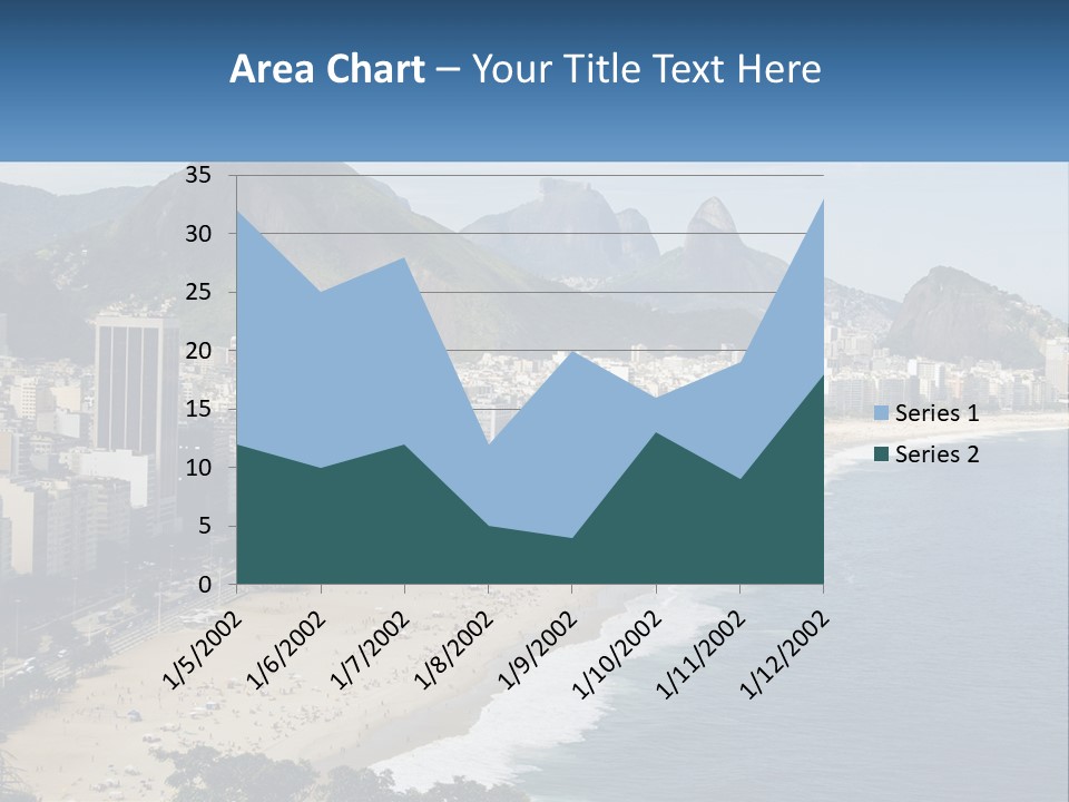 A Picture Of A Beach With A City In The Background PowerPoint Template
