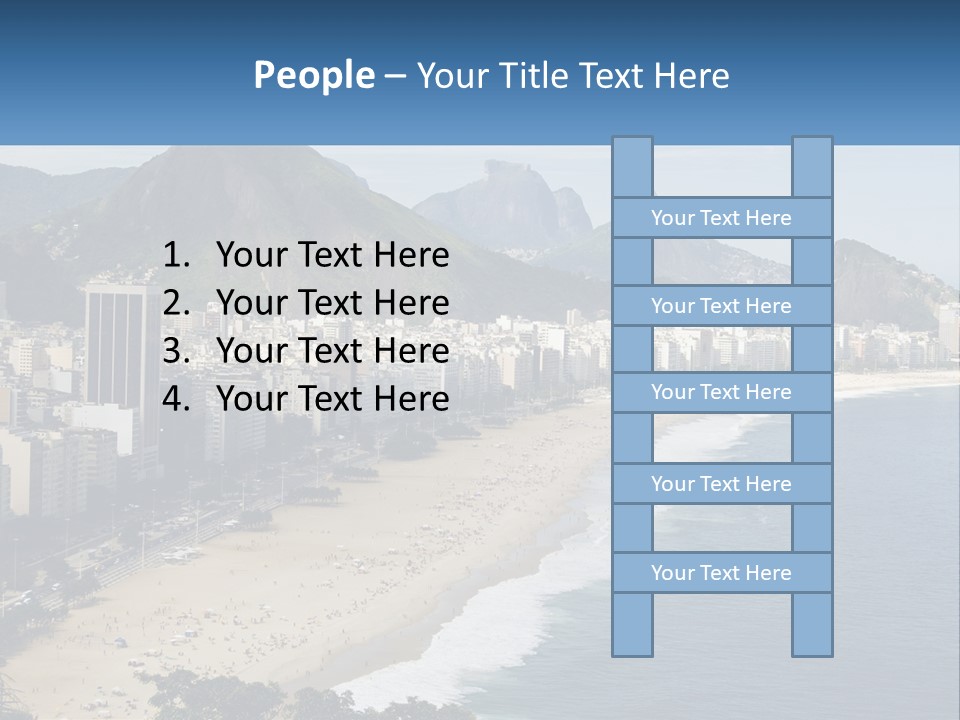 A Picture Of A Beach With A City In The Background PowerPoint Template