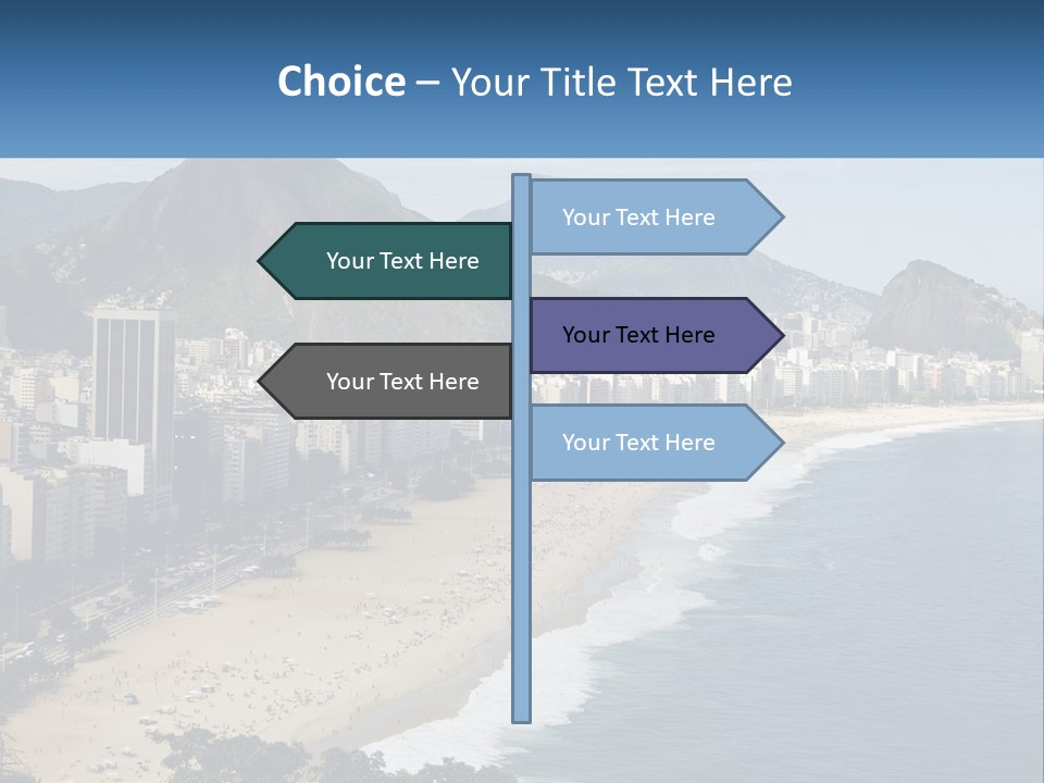 A Picture Of A Beach With A City In The Background PowerPoint Template