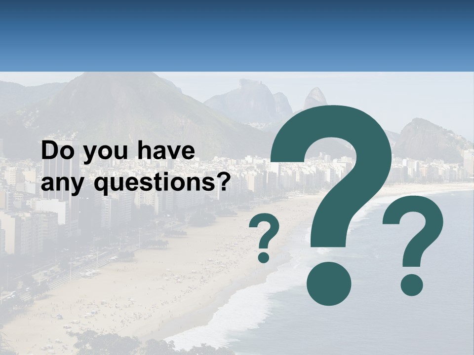 A Picture Of A Beach With A City In The Background PowerPoint Template