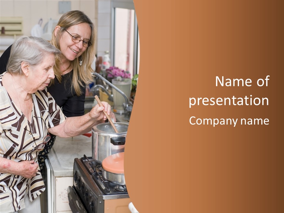 Female Preparing Retirement PowerPoint Template