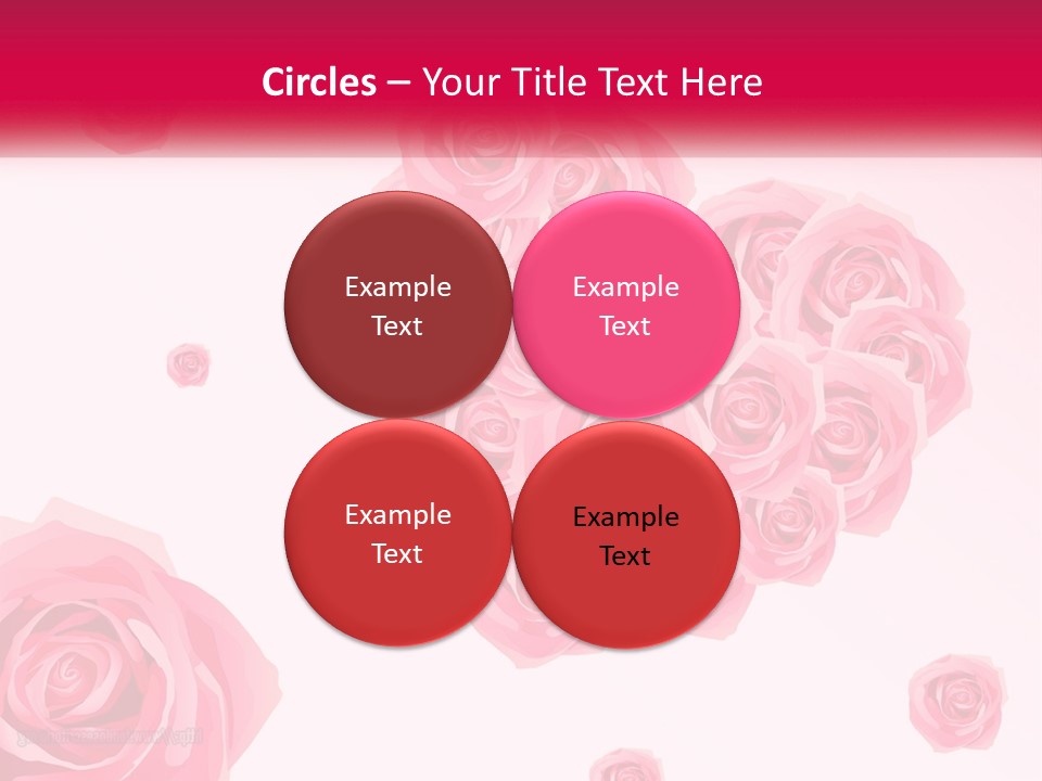 A Bunch Of Pink Roses On A White And Pink Background PowerPoint Template