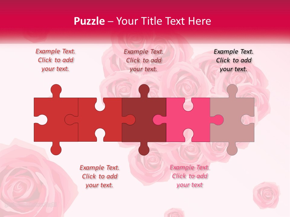 A Bunch Of Pink Roses On A White And Pink Background PowerPoint Template