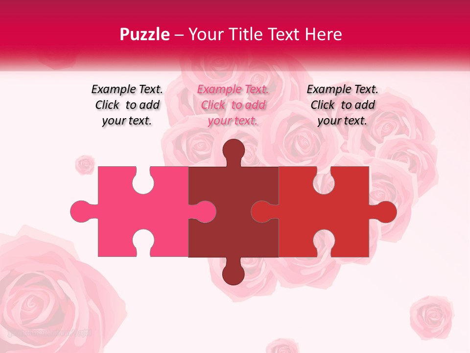 A Bunch Of Pink Roses On A White And Pink Background PowerPoint Template
