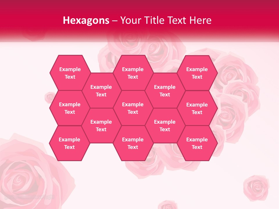 A Bunch Of Pink Roses On A White And Pink Background PowerPoint Template