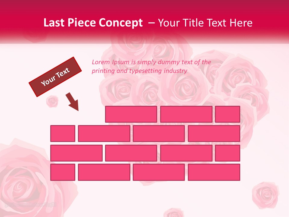 A Bunch Of Pink Roses On A White And Pink Background PowerPoint Template