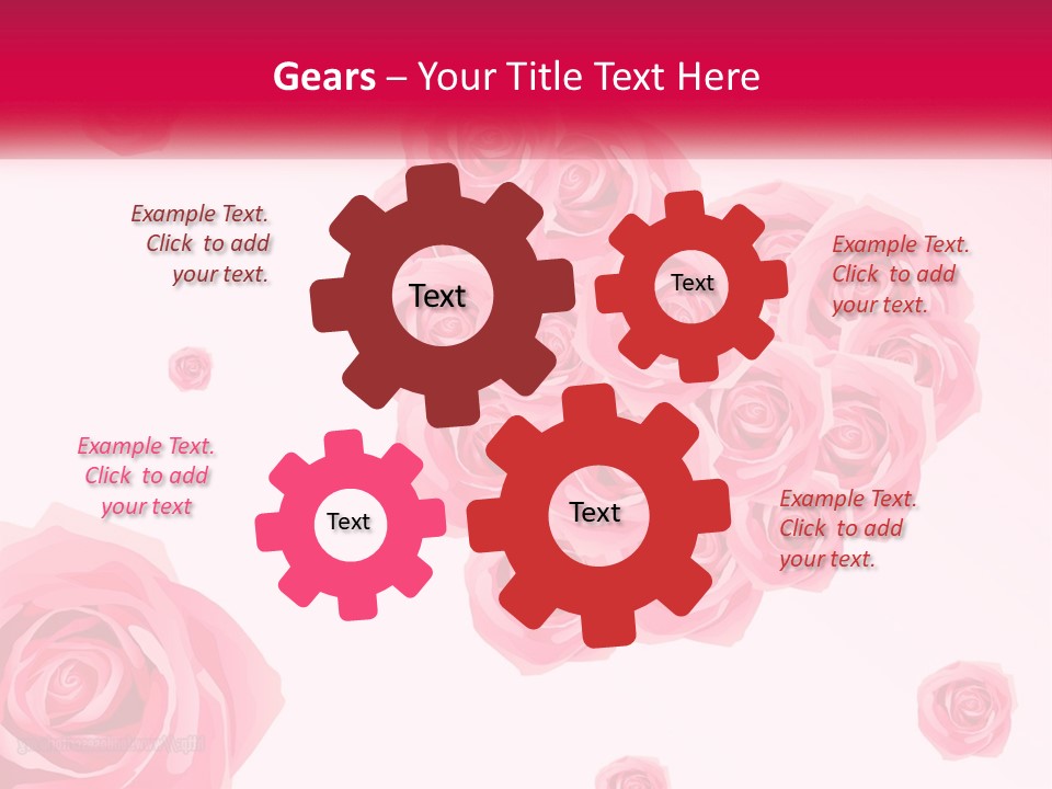 A Bunch Of Pink Roses On A White And Pink Background PowerPoint Template