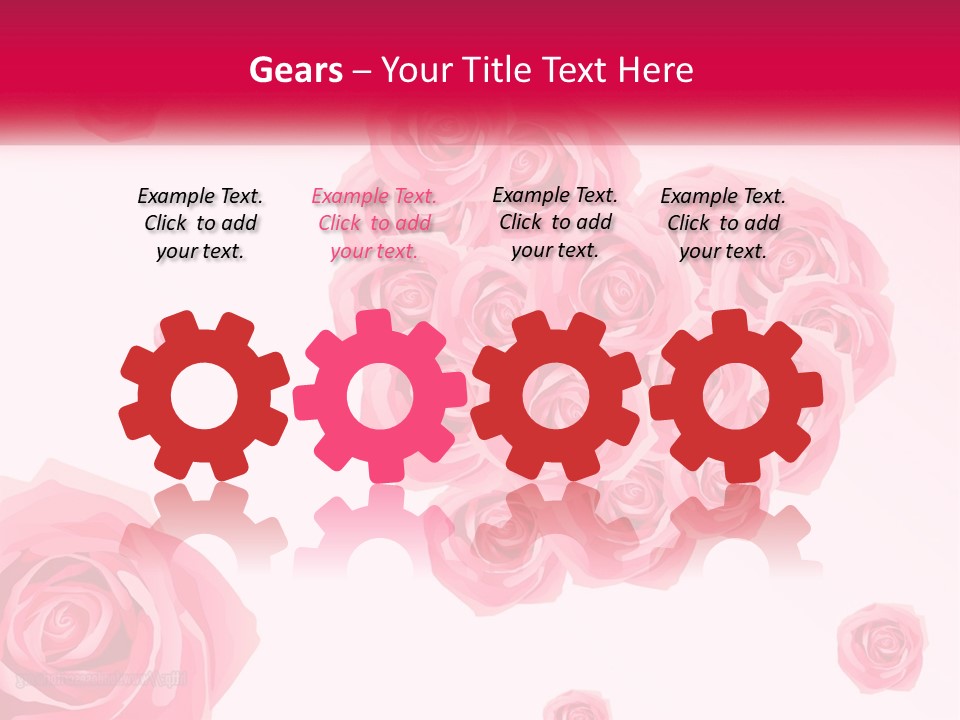 A Bunch Of Pink Roses On A White And Pink Background PowerPoint Template