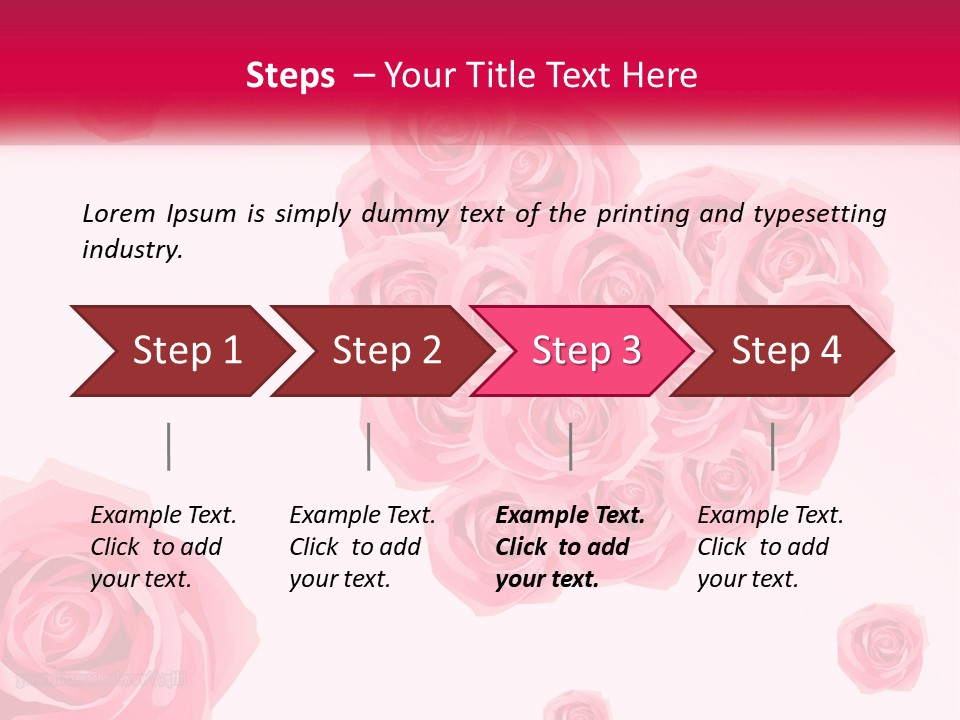 A Bunch Of Pink Roses On A White And Pink Background PowerPoint Template