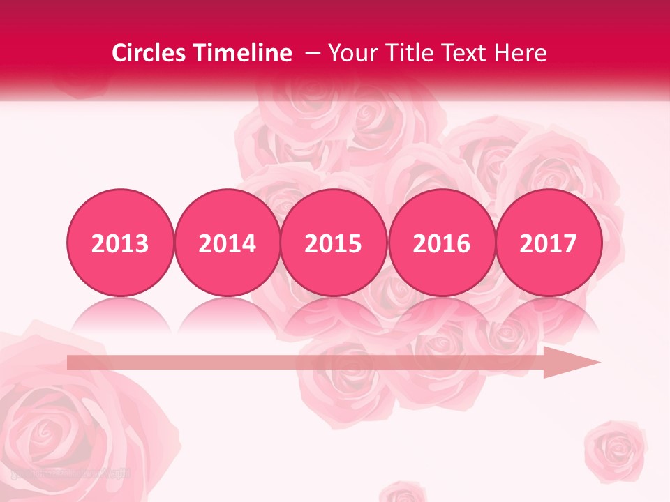 A Bunch Of Pink Roses On A White And Pink Background PowerPoint Template