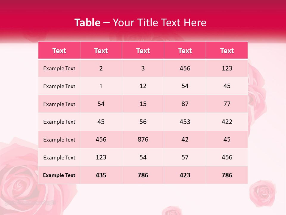 A Bunch Of Pink Roses On A White And Pink Background PowerPoint Template