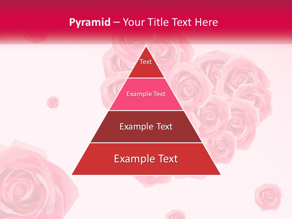 A Bunch Of Pink Roses On A White And Pink Background PowerPoint Template